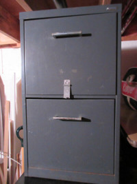 Small two drawer metal cabinet $10
