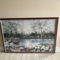 Framed print with glass