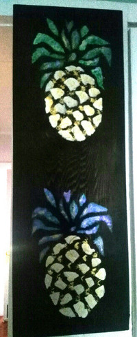 Bird of Paradise Art wood panel/ floral/ pineapple