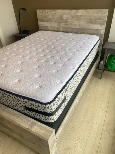 Queen Bed set with matching chest. Good condition. $850 OBO Pickup Downtown Mattress and box spring...