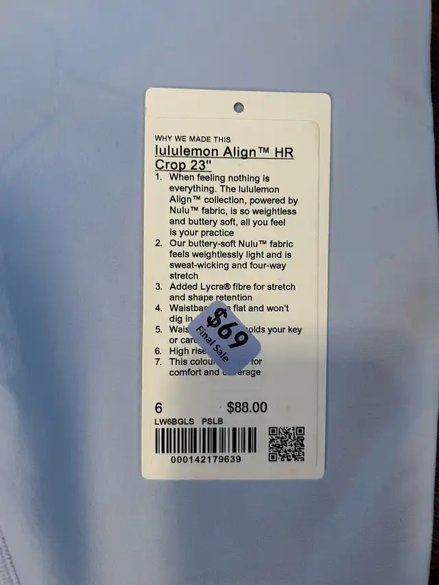 Lululemon leggings size 6 new with tag $40 in Women's - Bottoms in Barrie - Image 4