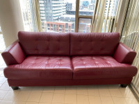 Red Genuine Leather Sofa (Brand New)