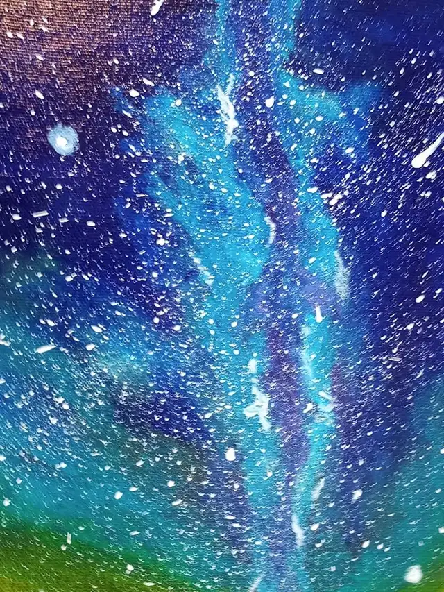  Milky Way Acrylic Painting – 14" x 11" in Arts & Collectibles in Gatineau - Image 5