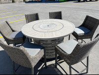 7 pcs bar height patio fire table 
