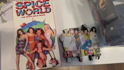 Spice Girls Movie and Fridge Magnet! This used Spice World movie on VHS, accompanied by a Spice Girl...