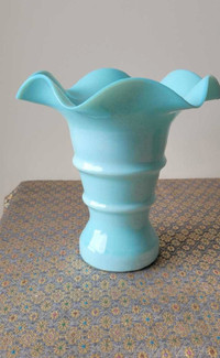 50s Altaglass Robin's Egg Blue Glass Vase