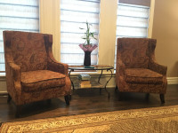 Pier1 Accent Chair Set - Wing High Back - Paisley  - RareFind