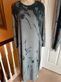 3 pce Linda Lundstrom long dress, matching pants & scarf size 16