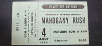 Vintage 1976 Mahogany Rush Concert Ticket Stub