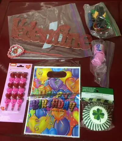 Holiday/Party Supplies, Baking, Decor, Slinky, Crayons -Some New, View more
