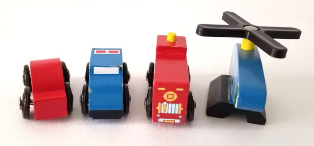 Vintage Imaginarium Wooden Wood Police Fire Engine Building Toys in Toys & Games in Markham / York Region - Image 7