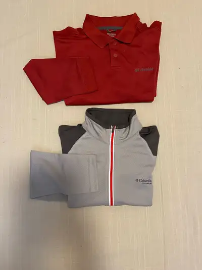 Bundle of two Columbia Polo long sleeve, size M sport shirts, View more