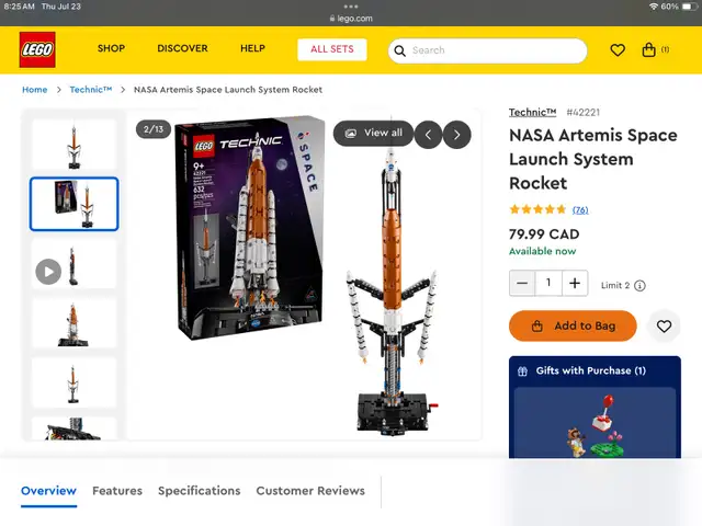 LEGO Technic NASA Artemis Space Launch System Rocket ( 42221 ) in Toys & Games in Mississauga / Peel Region - Image 5