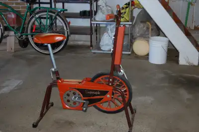Supercycle exercise bicycle with speed indicator and tension adjustment. Works good.