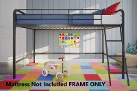 (NEW) DHP Junior Loft TWIN Bed Frame & Ladder Black  NO MATTRESS