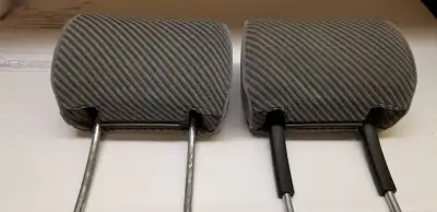 Nice clean matching pair of rear seat head rests, original cloth finish,adjustable tilt, from 1992 W...