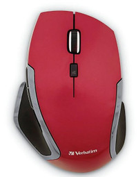 Verbatim Wireless Ergonomic 6-Button LED Mouse, RED - BRAND NEW