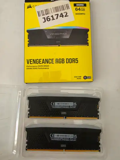 CORSAIR Vengeance RGB DDR5 RAM 64GB (2x32GB) Up to 6400MHz, View more