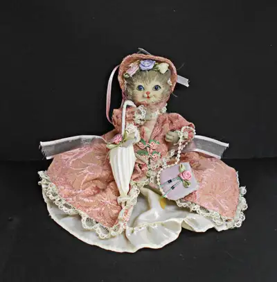 Starlight Christmas Giftware Collection Kitten Cat in Fancy Gown Adorable "lady" cat in an old fashi...