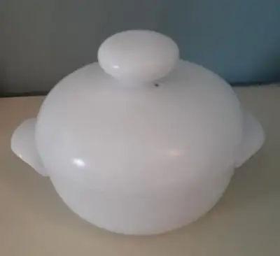 Vintage Thomas Flammfest white ceramic covered casserole dish, View more
