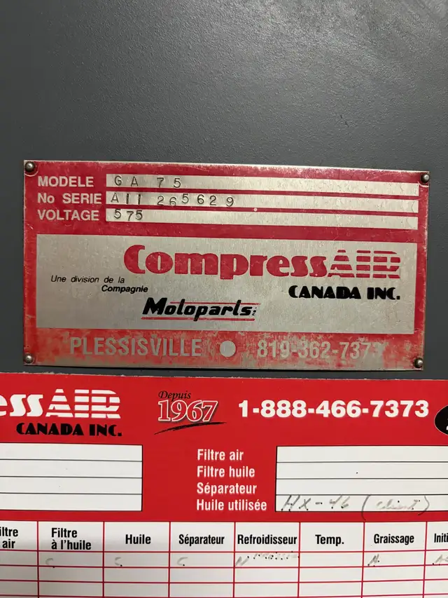 Compresseur Atlas Copco GA75 100HP compressor in Other in Drummondville - Image 5