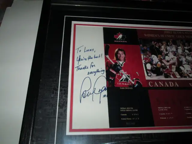 Team Canada 2002 Women's Olympic Champs Signed Framed Piece63826840381699122