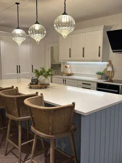 quartz & granite countertops, kitchen island and backsplash, View more