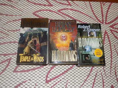 3 PAPERBACK BOOKS, HOMINIDS, BLOODWARS, TEMPLE OF THE WINDS, View more