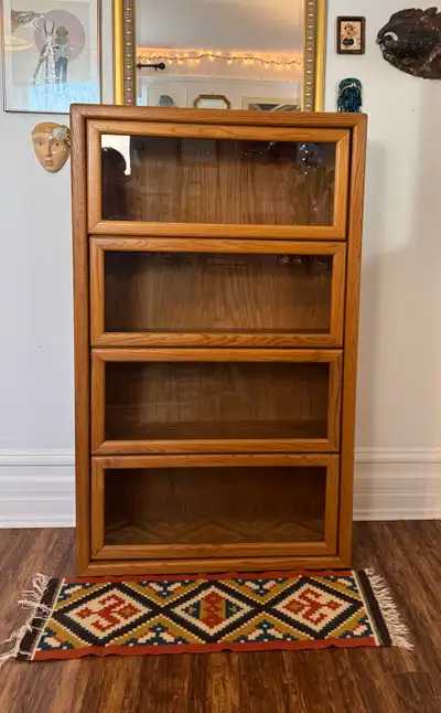 Vintage Oak Wood Barrister Bookcase , View more