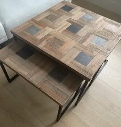 Nested Coffee Table Teak and Stone, View more