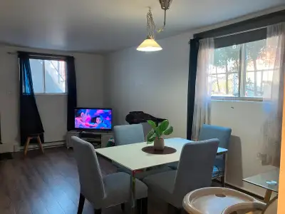 Grand 3 ½ (~900 pi²) situé en demi-sous-sol, à seulement 5 minutes à pied du Cégep Ahuntsic. Disponi...