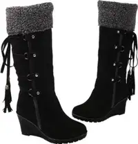 Womens Winter Anti-Slip  Boots, Sz 7, Black