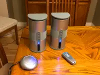 Indoor / Outdoor wireless mini speakers. From The Sharper Image
