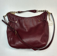 Michael Kors Burgundy Genuine Leather Hobo/ Shoulder Bag 
