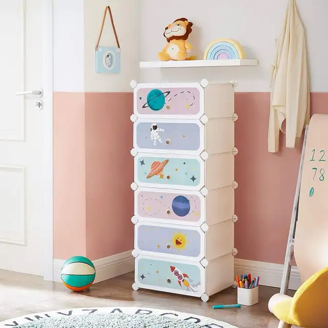 Kids' Shoe Rack with Doors, 6-Slot Stackable Storage Organizer,  in Storage & Organization in Markham / York Region - Image 5