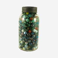 Crown Half Gallon Jar with Assortment of Marbles