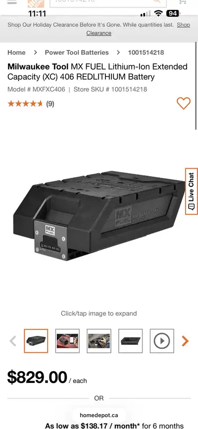 Milwaukee 18V M18 Li-lon Extended (XC) 6.0 Ah REDLITHIUM FOR, View more