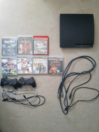 (Lightly Used) PS3 Slim 300GB, 2 controllers, 7 games