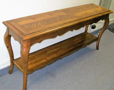 Banquette Ancienne "DREXEL" Vintage Console Table Mid-century, View more