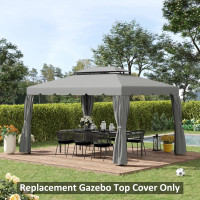 13.1' x 9.8' Gazebo Replacement Canopy, Gazebo Top Cover with Do