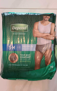Depend Fit-Flex Underwear For Men Maximum Absorbency  Size S/M  