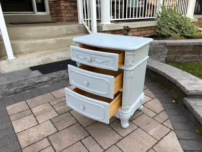 French Provincial Style 3-Drawer Nightstand North Oshawa pickup, View more