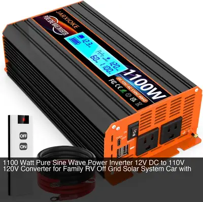 1100 Watt Pure Sine Wave Power Inverter 12V DC to 110V 120V, View more