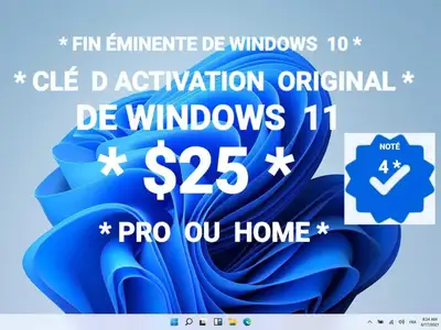 LICENCES  ORIGINAL D ACTIVATION DE WINDOWS 11 PRO OU HOME, View more