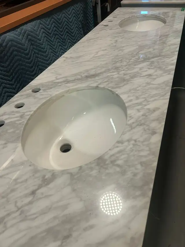 72” Double Vanity – Solid Wood + Carrara Marble Top (Brand New) in Cabinets & Countertops in Oakville / Halton Region - Image 5