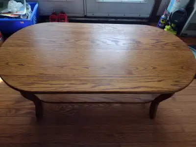 20"x42" solid oak coffee table, View more