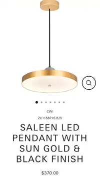SALEEN LED PENDANT/CHANDELIER WITH SUN GOLD AND BLACK FINISH