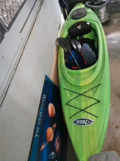 Pelican brand 10ft kayak. Paddle included. Bought less than 2 years ago and used several times durin...