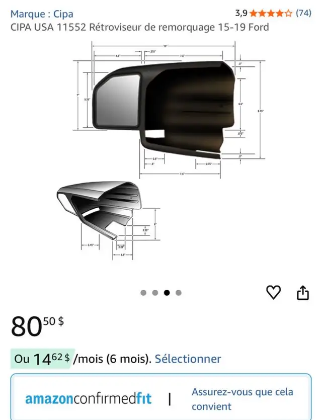 2 miroirs de remorquage in Other Parts & Accessories in Longueuil / South Shore - Image 4