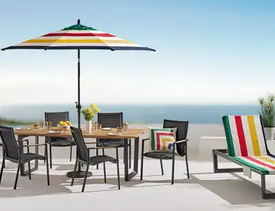 HBC Patio Umbrella Brand new, still in the shrink wrap This umbrella features a rust-resistant powde...